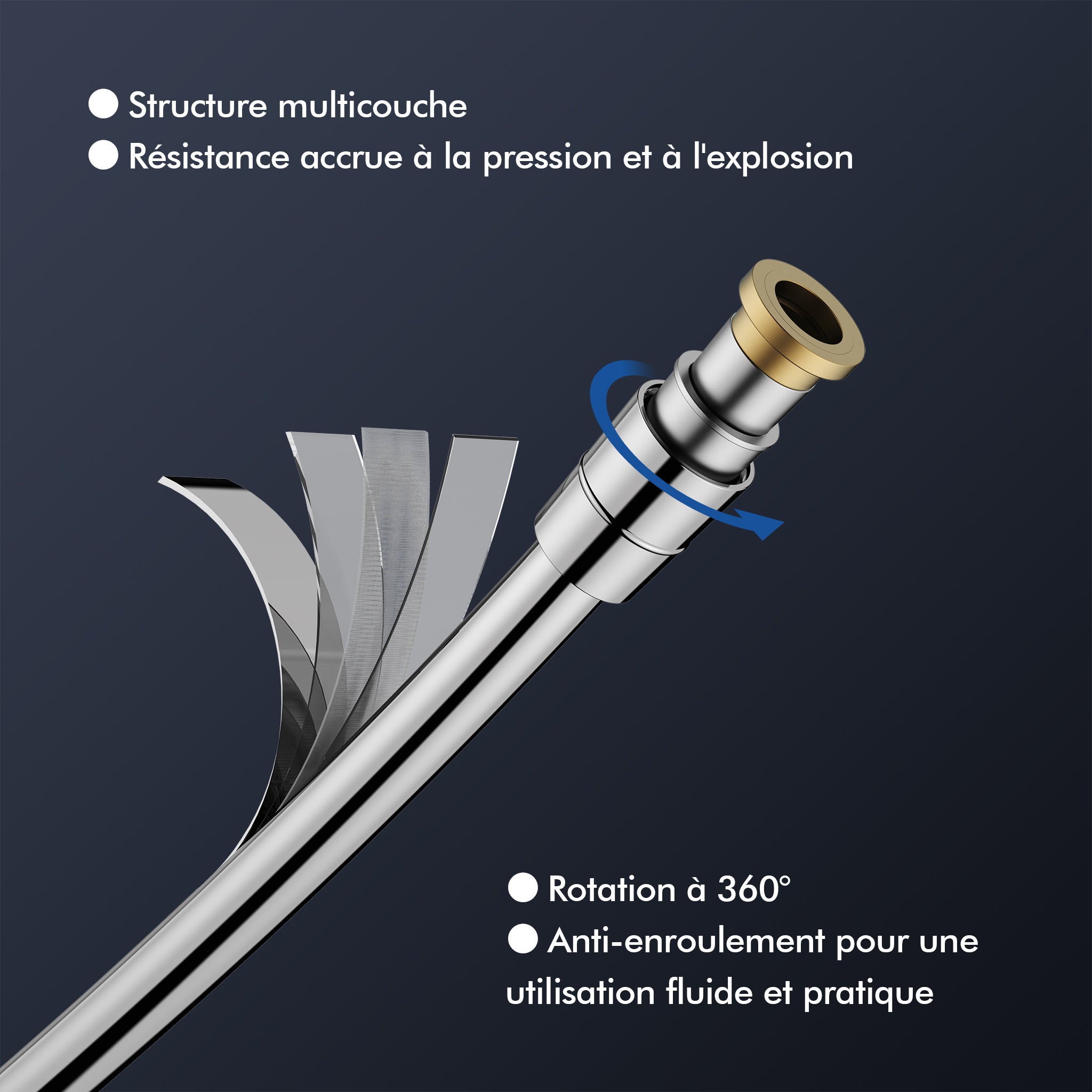Columna de Ducha Cromada con Estante de 40 cm, Ducha de Mano con 5 Modos, Efecto Cascada y Almacenaje Práctico - 6