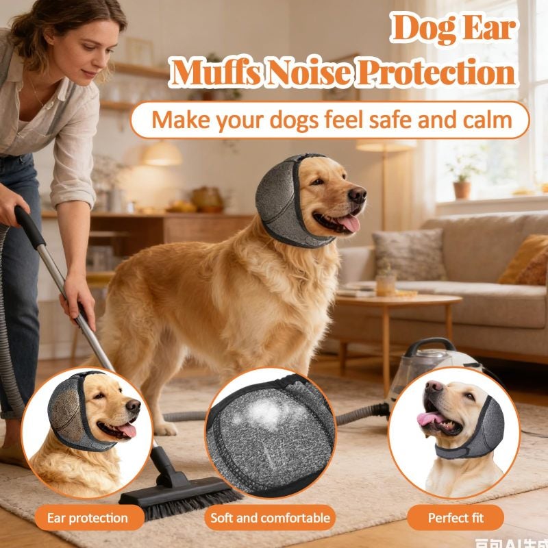 Orejeras para perros, protección contra el ruido, impermeables, ajustables, alivian la ansiedad (tamaño pequeño) - 8