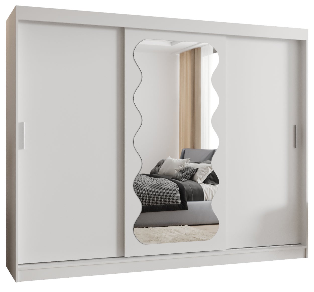 Szafa przesuwna garderoba SPOTI 250 x 62 x 200 cm Biały - Abiks Meble