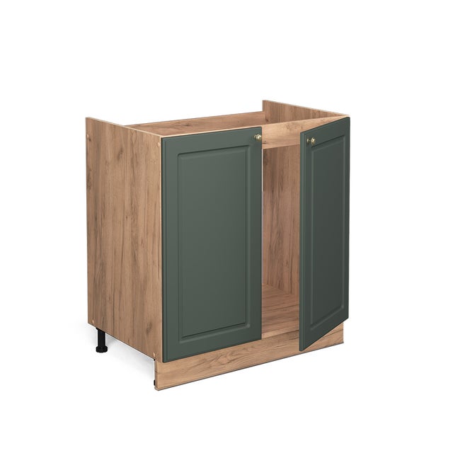 Vicco Armario bajo para fregadero Fame-Line, Verde dorado Casa de campo, 80 cm , ET Antracita