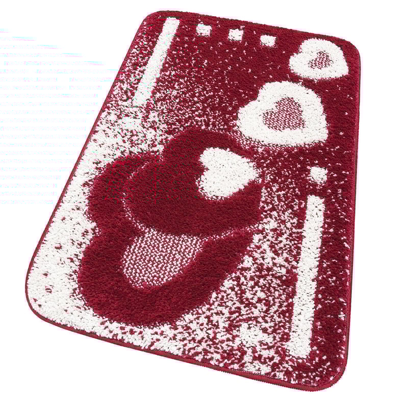 Miękka Antypoślizgowa Shaggy 3D Chłonna Mata łazienkowa 50x110 cm w Kiery Czerwony