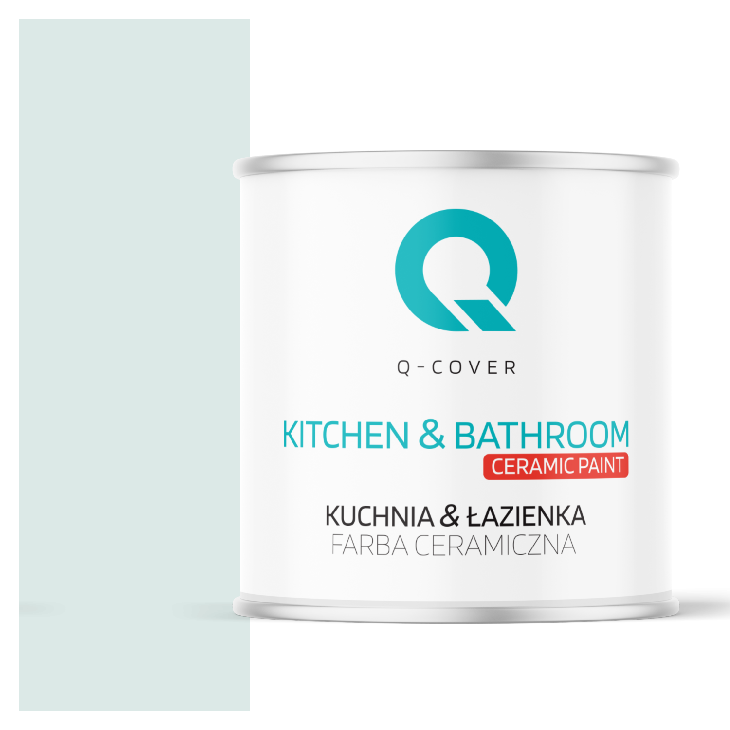 Farba Ceramiczna Kuchnia &amp; Łazienka Q-Cover Biel złamana z turkusowy H1576 Głęboki Mat 2L