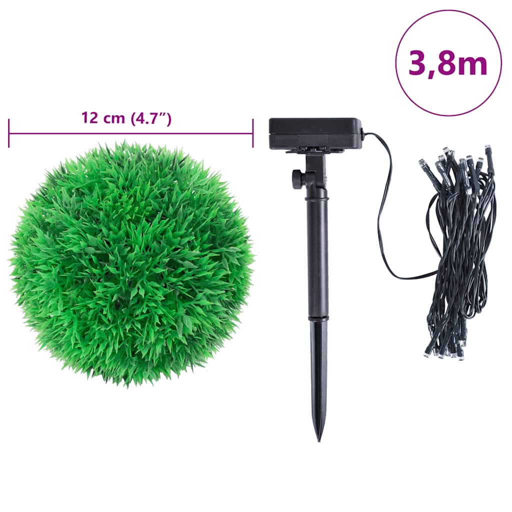 Bolas artificiais de buxo com luzes LED 4 unidades 12 cm - COMFORTXL - 9