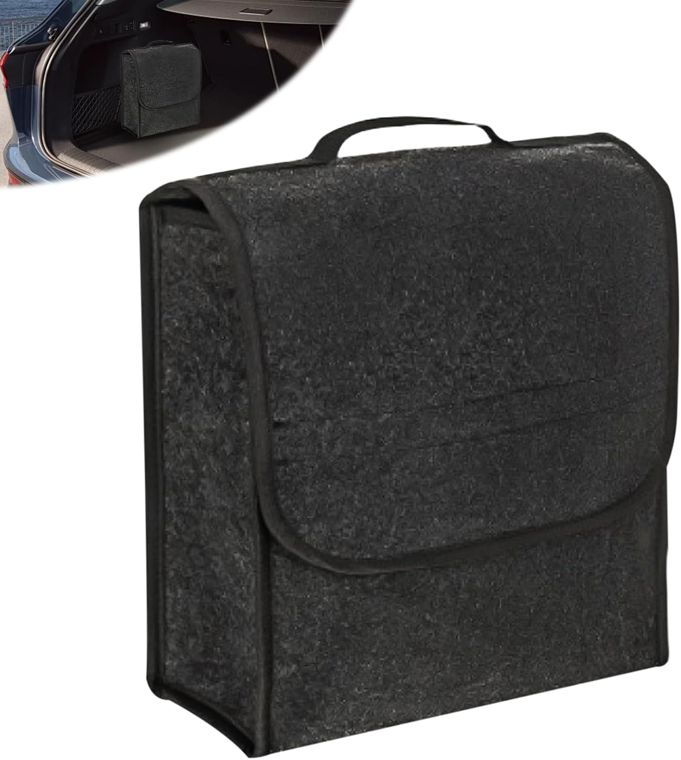 Torba narzędziowa do bagażnika samochodowego 30 x 17 x 29 cm, filcowy organizer do bagażnika z uchwytem do przenoszenia, pudełko do przechowywania