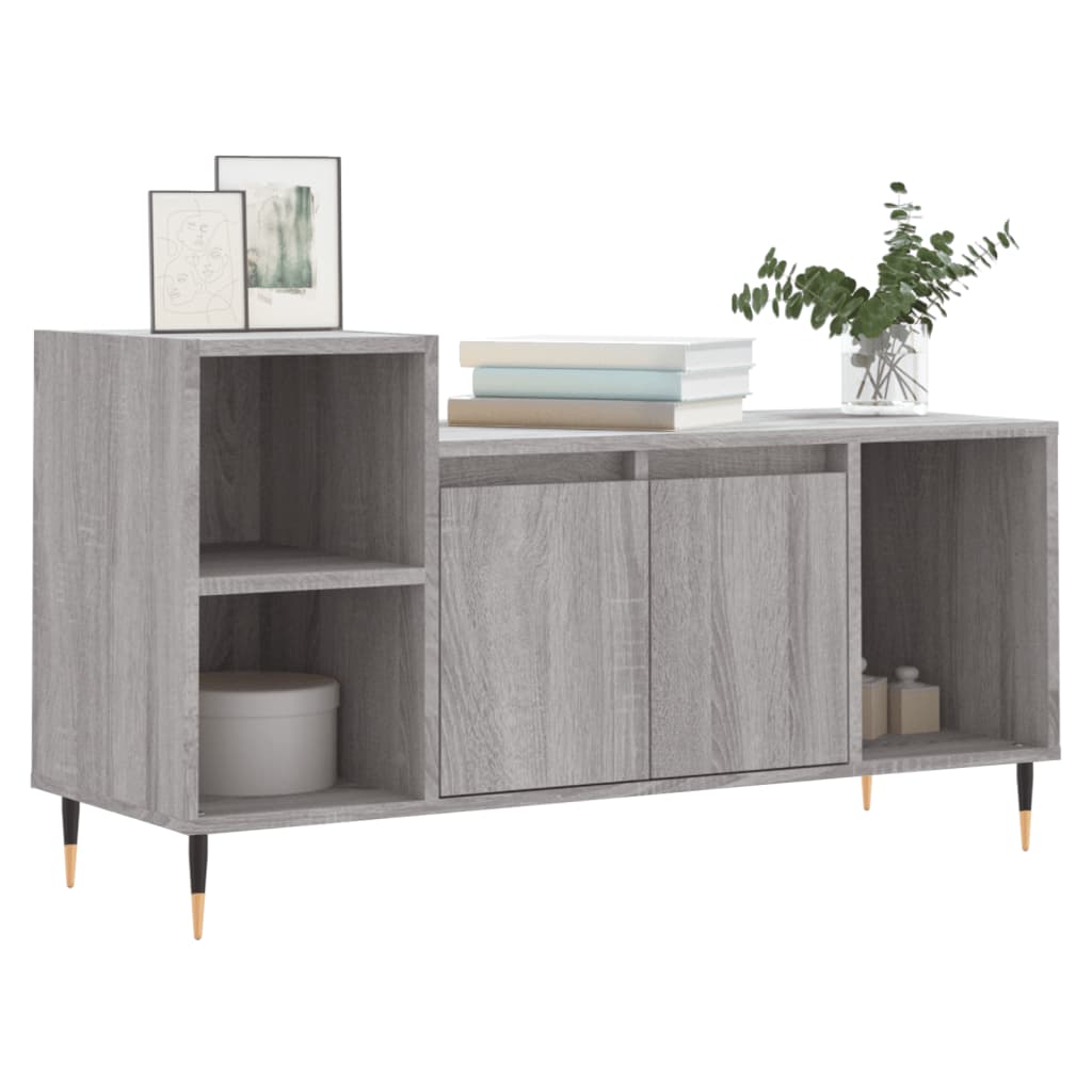 vidaXL Meuble TV Sonoma gris 100x35x55 cm Bois d'ingénierie - 3