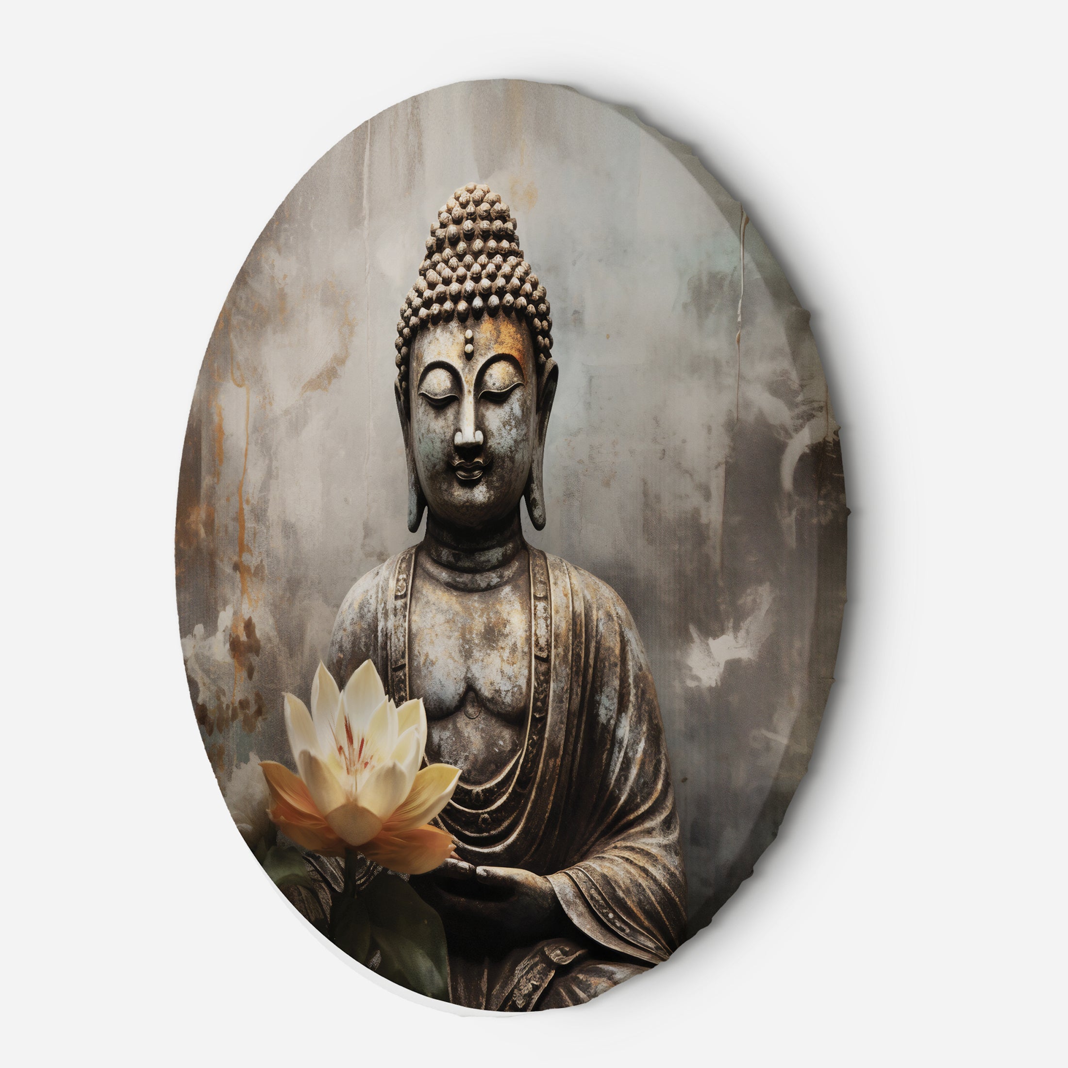 Okrągly obraz, Medytujący Budda abstrakcja 60x60