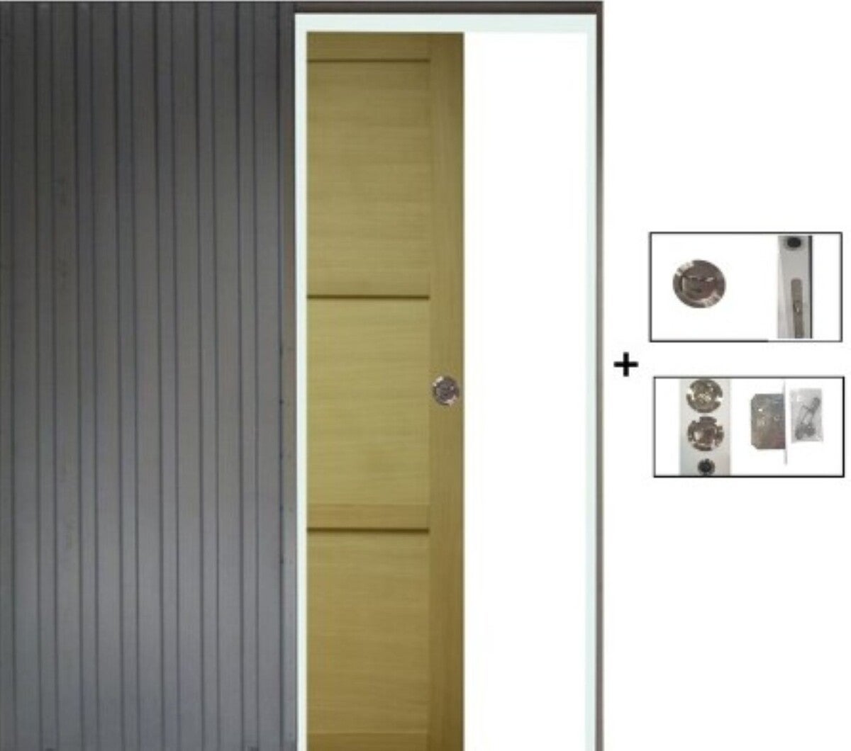 Porte Coulissante Bois Ayous 3 Panneaux H204 X L83, Galandage Gd ...