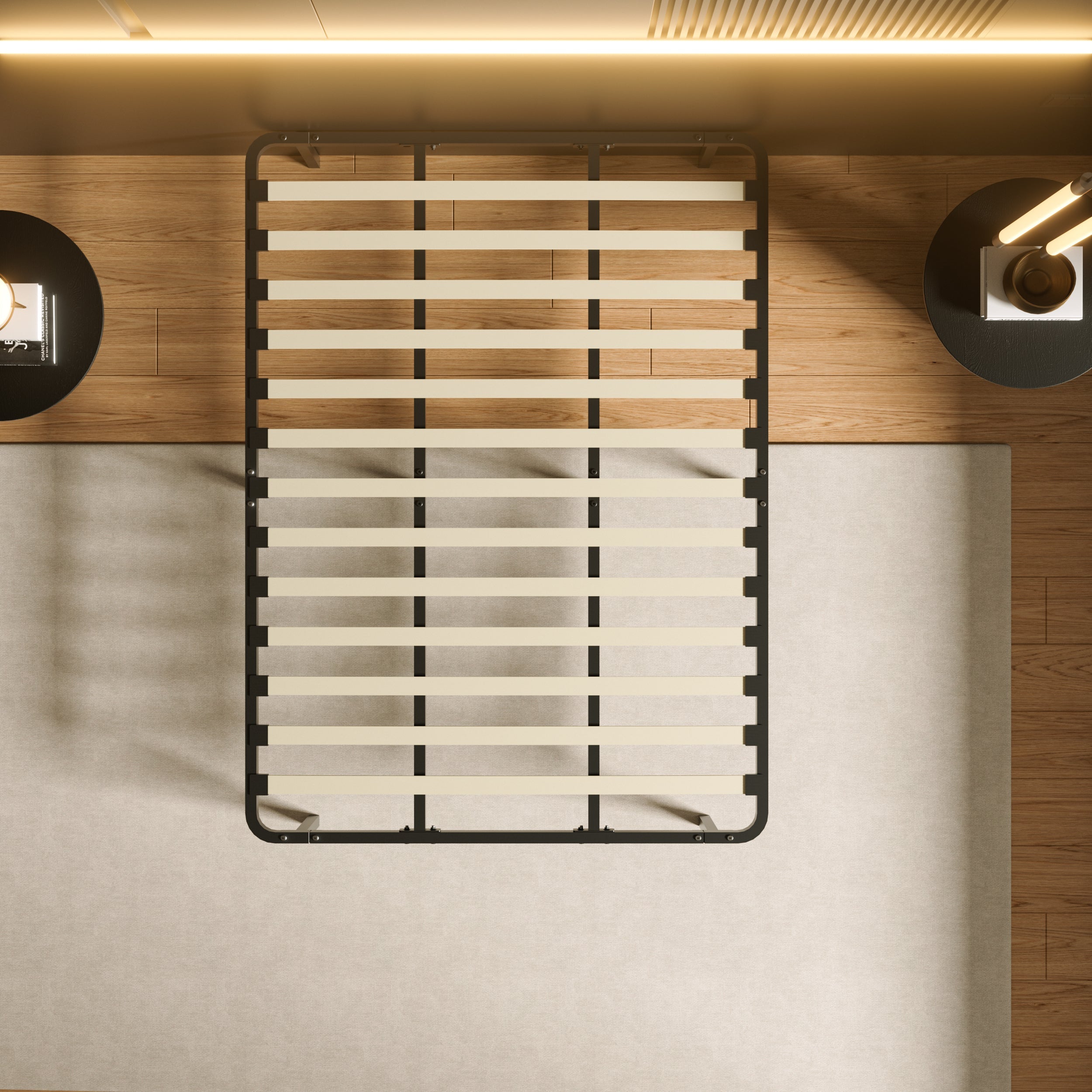 DEWINNER Cadre de lit 140 x 190 cm, hauteur 29 cm (140 × 190), équipé de 8 pieds. - 3