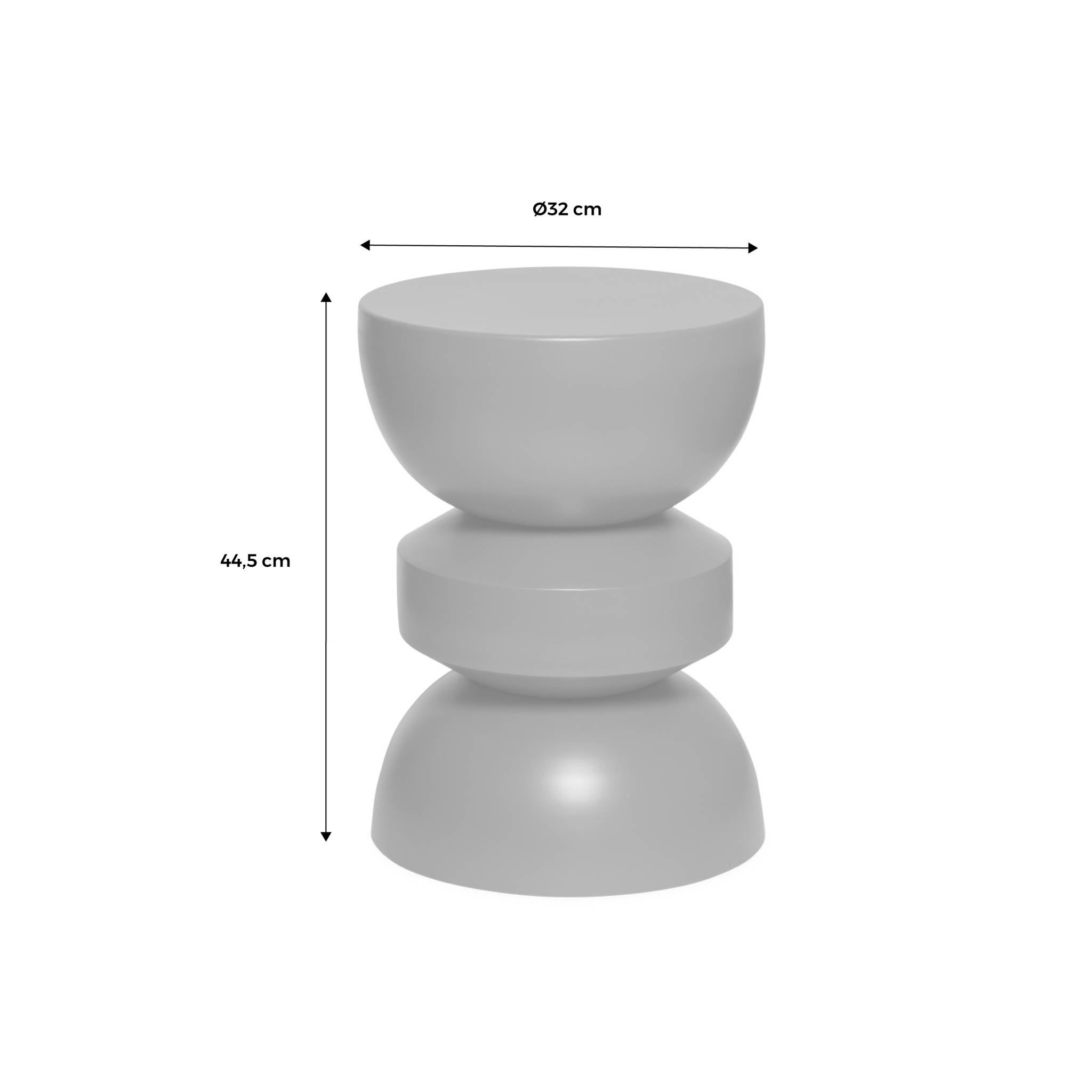 Mesa auxiliar, final de sofá, mesa de cabeceira de metal, Assa, Nude, 32x32x44.5 cm - 4