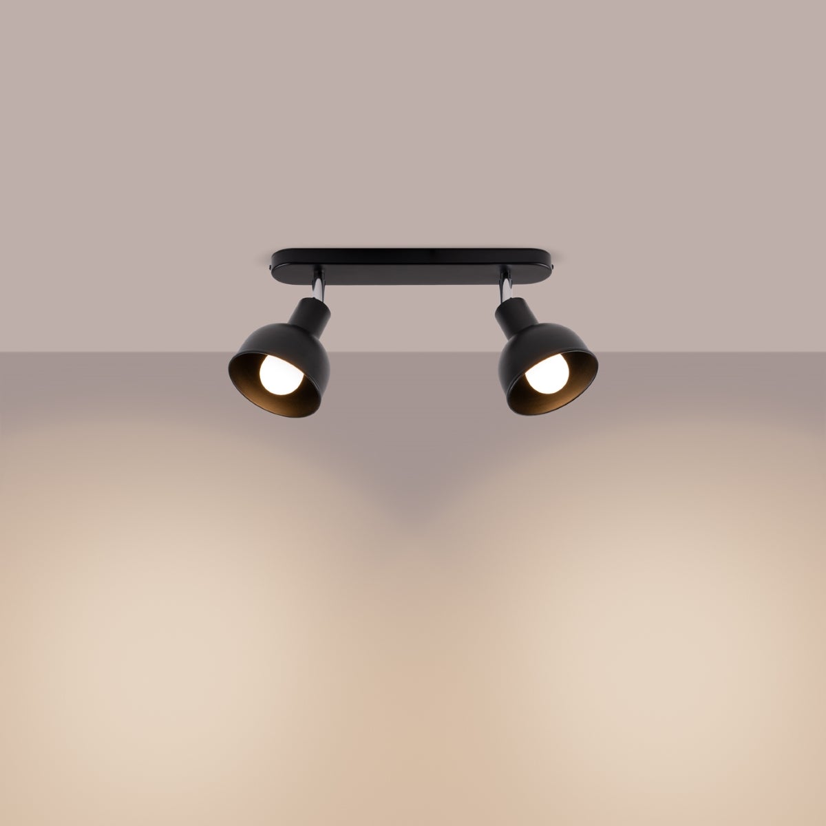 Plafon ZENDA 2 czarny LED 3000K - 47x24x18.5cm Sollux