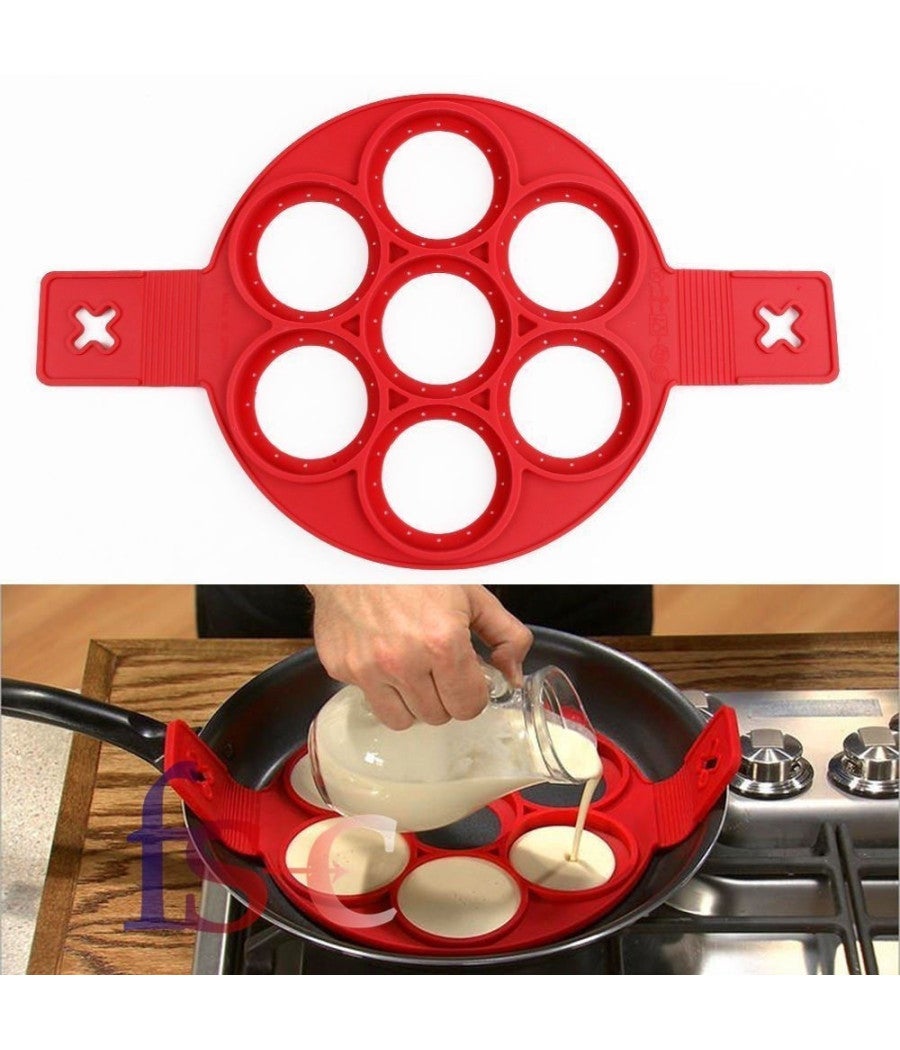 Trade Shop - Stampo In Silicone Per Pancakes Cucina Frittelle Antiaderente Padella Omelette - - 4