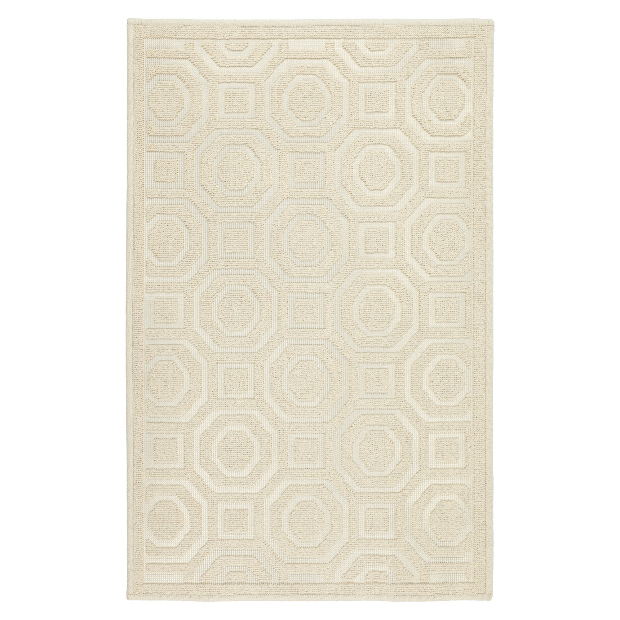 Dywanik łazienkowy Lino 60x90 cm bawełna egipska geometryczny beżowy