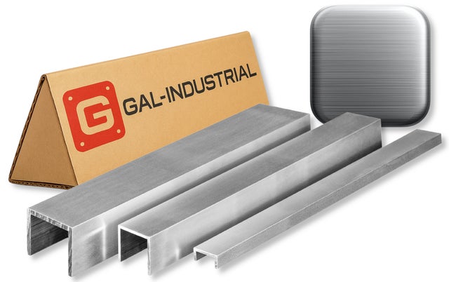 CEOWNIK ALUMINIOWY SZCZOTKOWANY GAL-INDUSTRIAL 8x8x8x1mm 130 cm PROFIL U NA WYMIAR