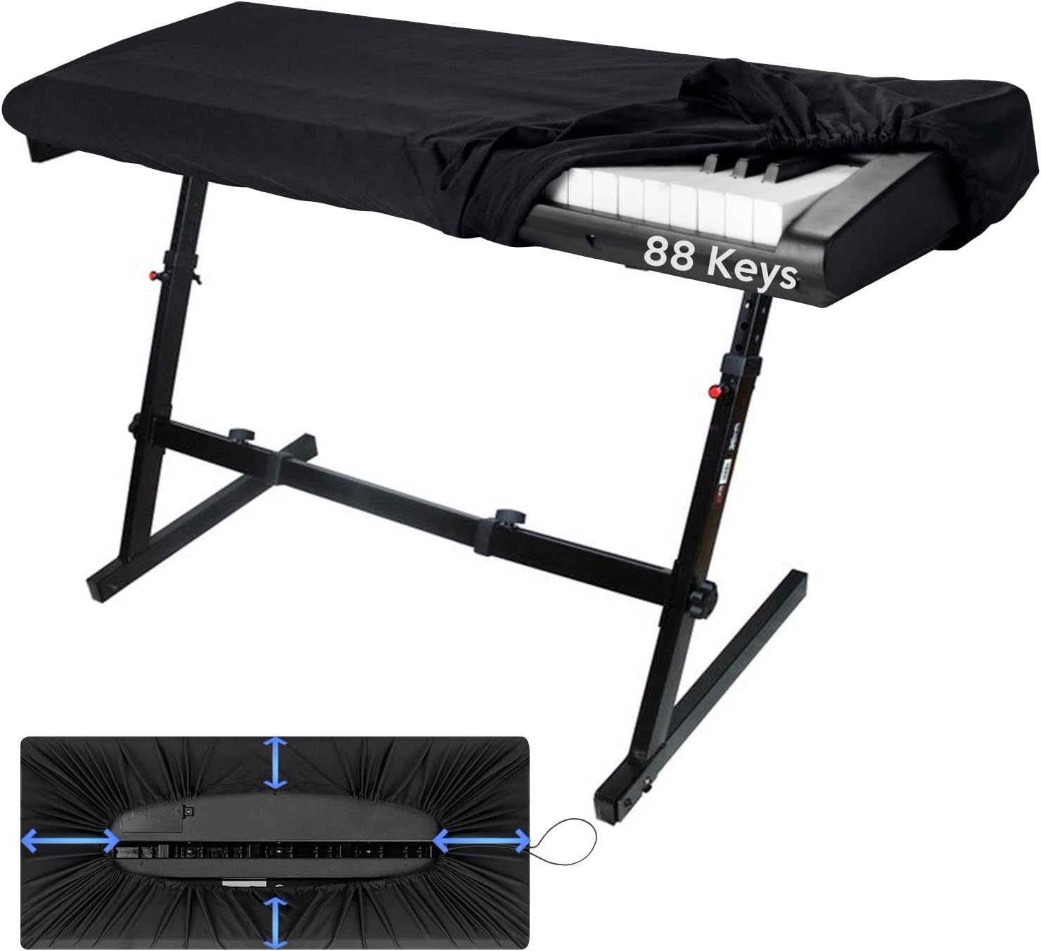 Osłona przeciwkurzowa do klawiatury fortepianowej, osłona do klawiatury fortepianowej 88-klawiszowej, chowana osłona przeciwkurzowa do klawiatury ele