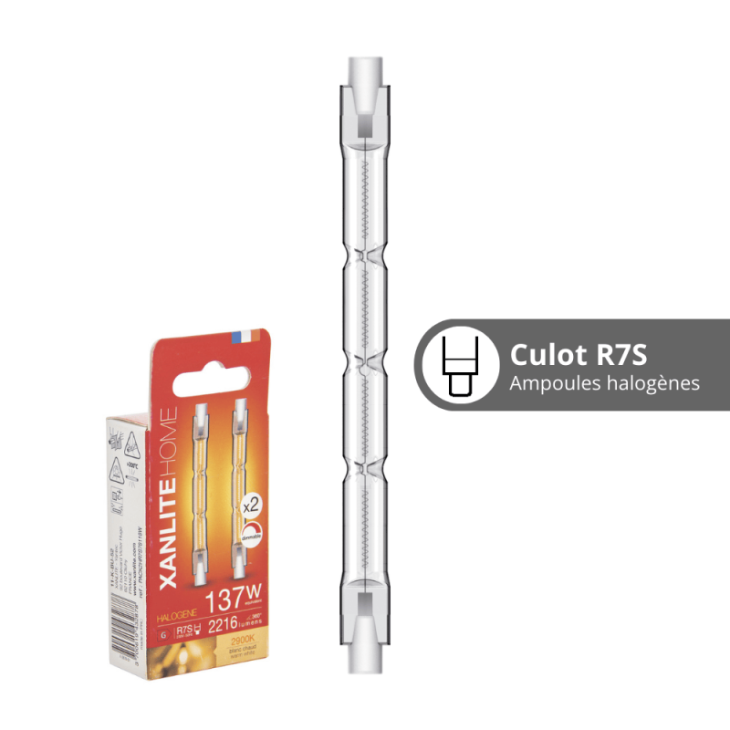 Xanlite - Lot de 2 ampoules halogènes culot R7S, 78mm, 2216 Lumens, 2900 Kelvins, Blanc chaud Dimmable - PACK2HR7S78118W - 3
