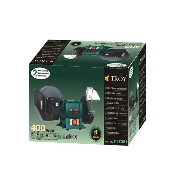 Polizor de banc combinat umed si uscat Troy 17201, 400 W, O150-O200 mm