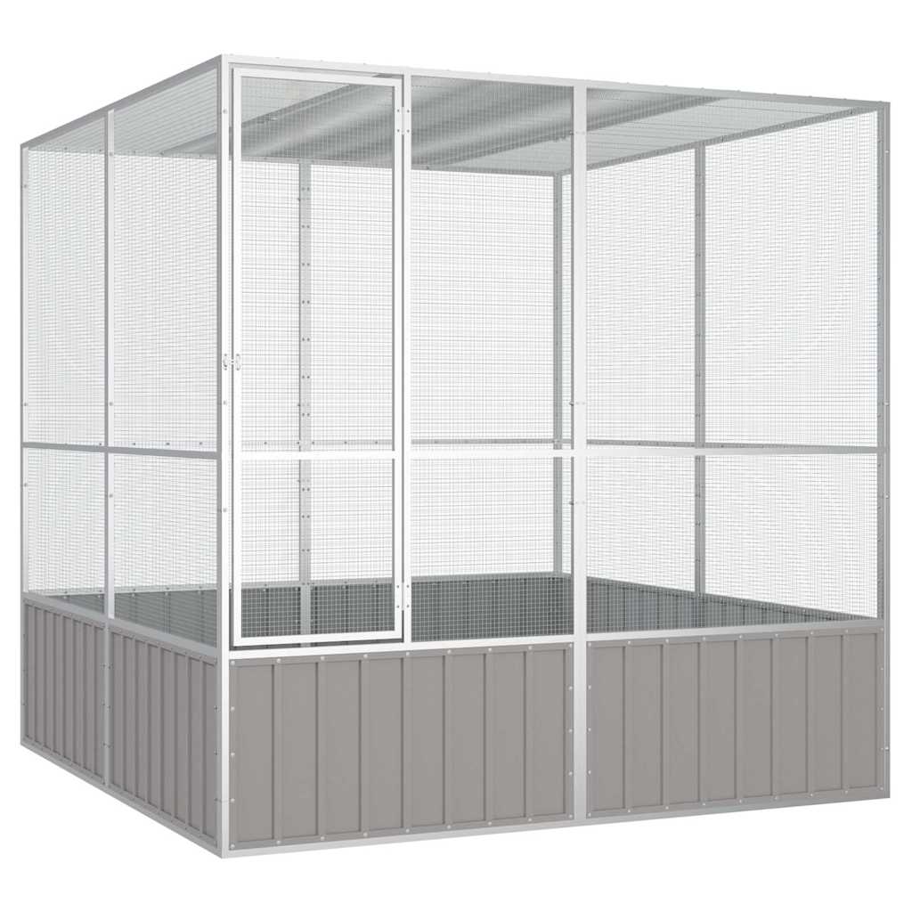 Vidaxl  Jaula Pájaros Acero Galvanizado 213,5X217,5X211,5 Cm Gris , Leroy Merlin