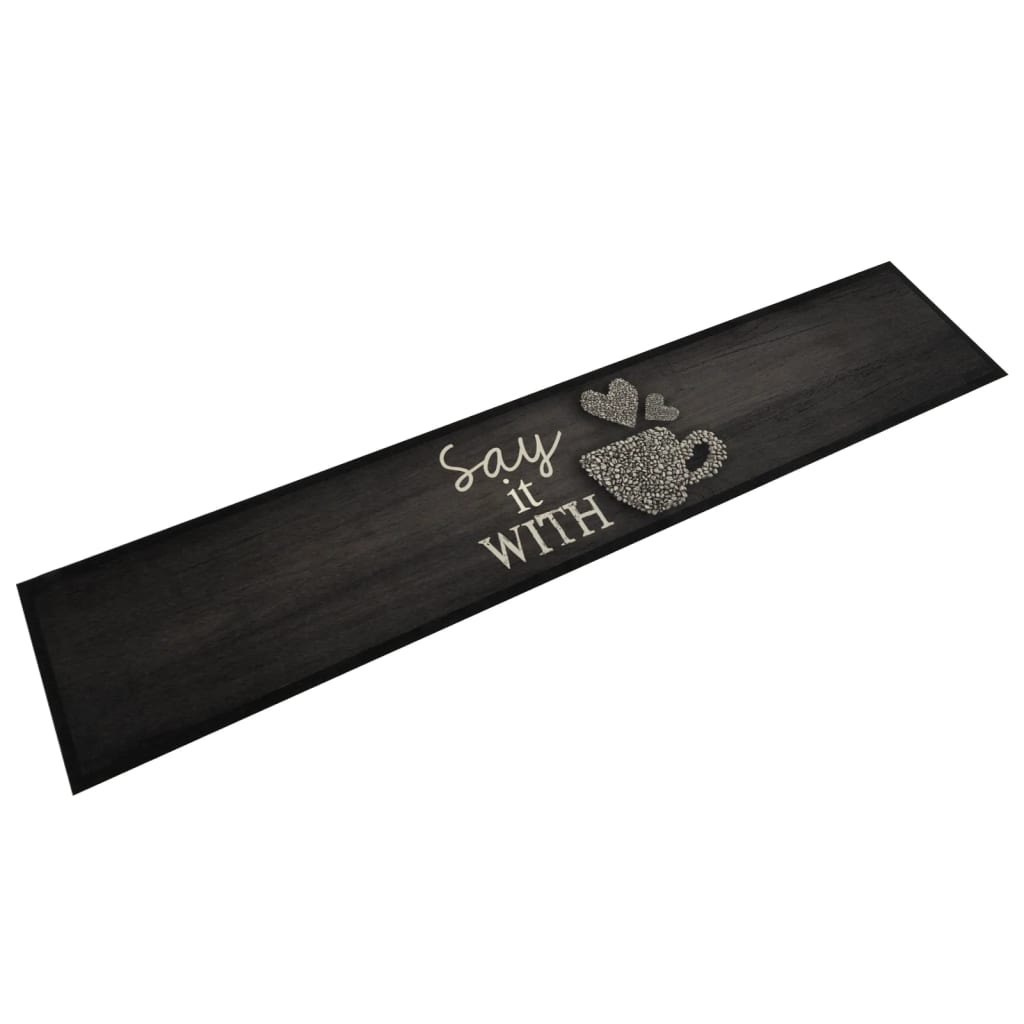 Maison exclusive - alfombra de cocina lavable terciopelo negro taza 60x300 cm