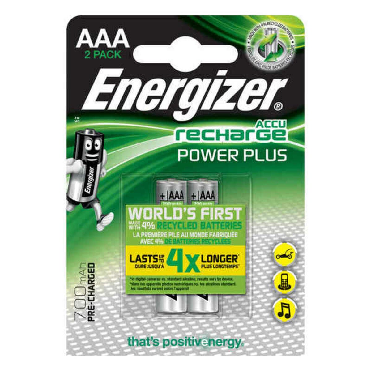 Energizer Power Plus AAA Batterie rechargeable Hybrides nickel-métal (NiMH) - 4