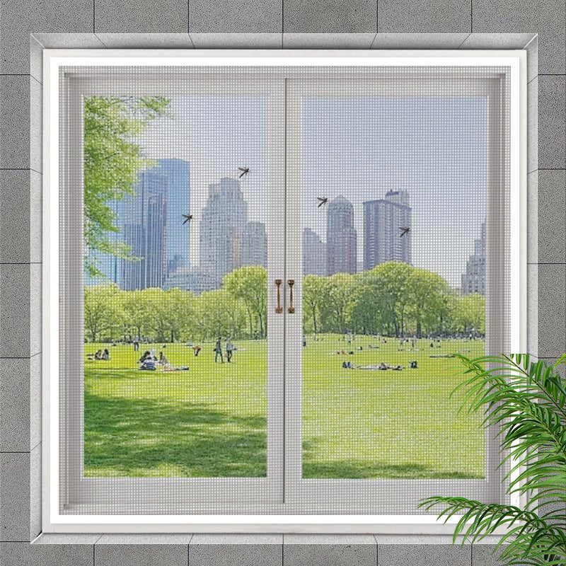 Moskitiera na okna 60 x 100 cm, moskitiera z taśmą samoprzylepną, moskitiera przeciw owadom, szara siatka, taśma samoprzylepna do białej ramy