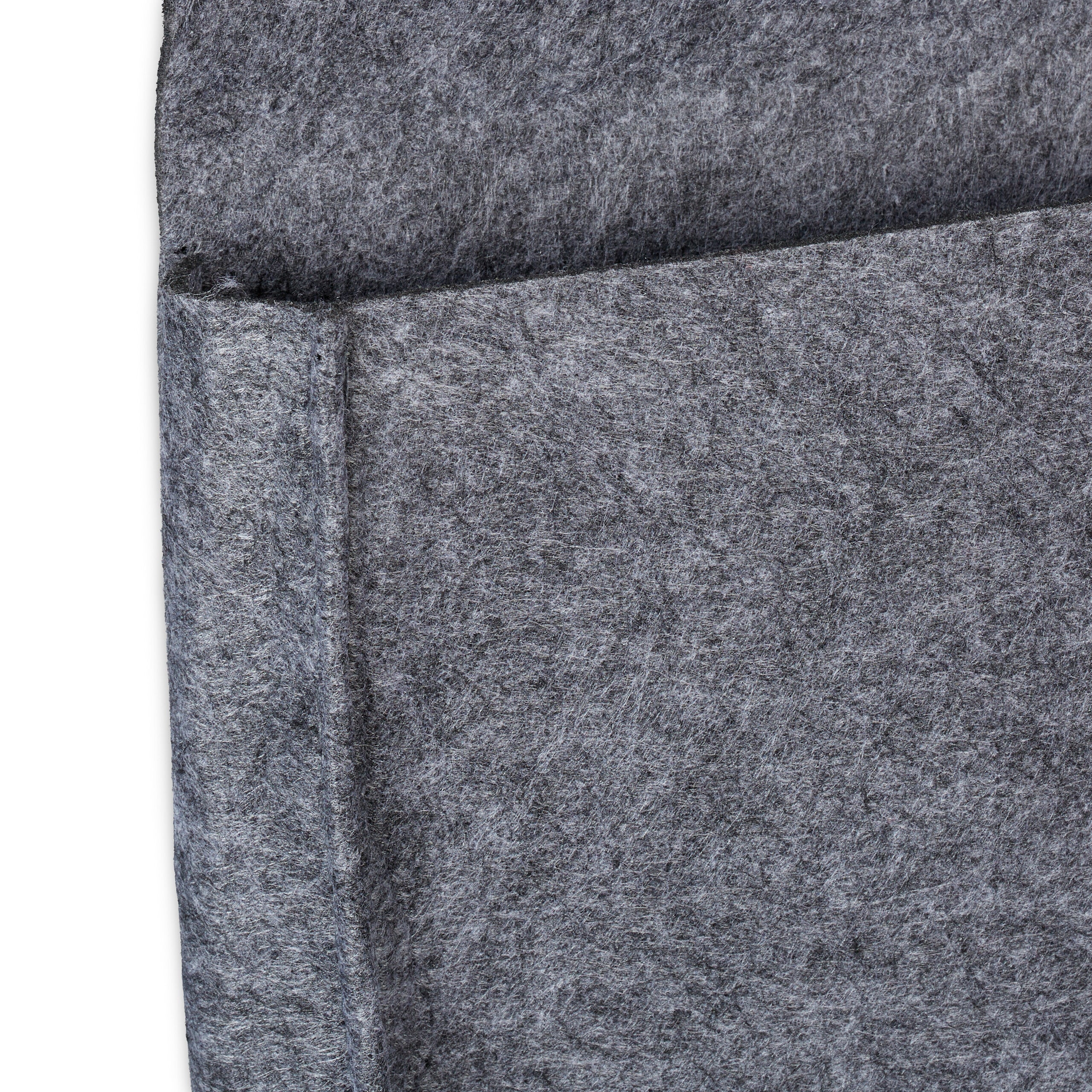 Organisateur suspendu, lot de 2, 4 compartiments, 2 crochets, 65 x 30 x 5 cm, en feutre gris, pour salle de bains, entrée et bureau, Relaxdays - 7