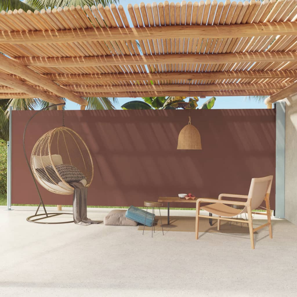 Tenda laterale retrattile marrone 140x300 cm