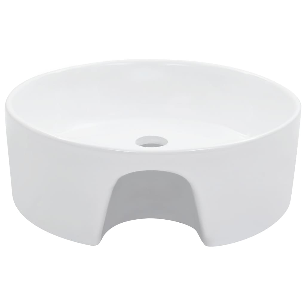 Lavabo avec trop plein 36x13 cm Céramique Blanc - 8