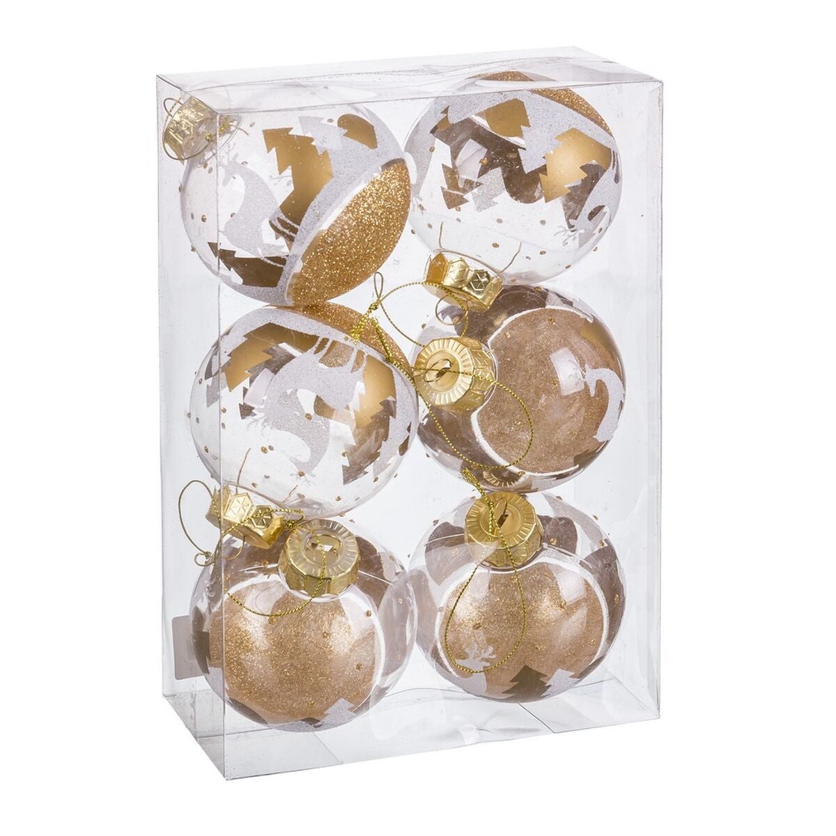 COM-FOUR® 6X PALLE Di Natale, Palle Di Natale in Plastica Antirottura per Natale EUR 13,57