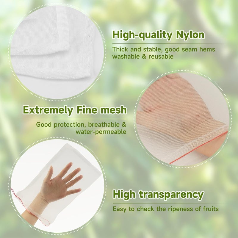 Worek ochronny na owoce 30 x 25 cm, 10 sztuk Worek ochronny na winogrona, nylonowy worek na owady, do ochrony roślin i owoców