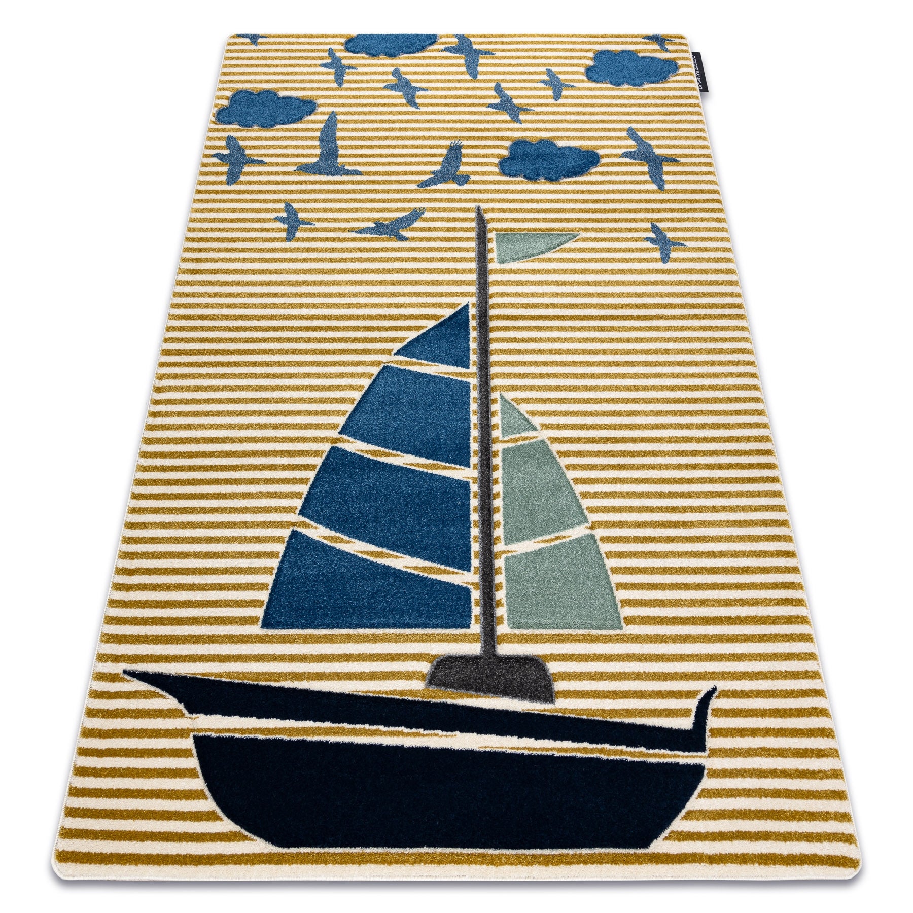 Dywan PETIT SAIL łódka, żaglówka złoty 120x170 cm