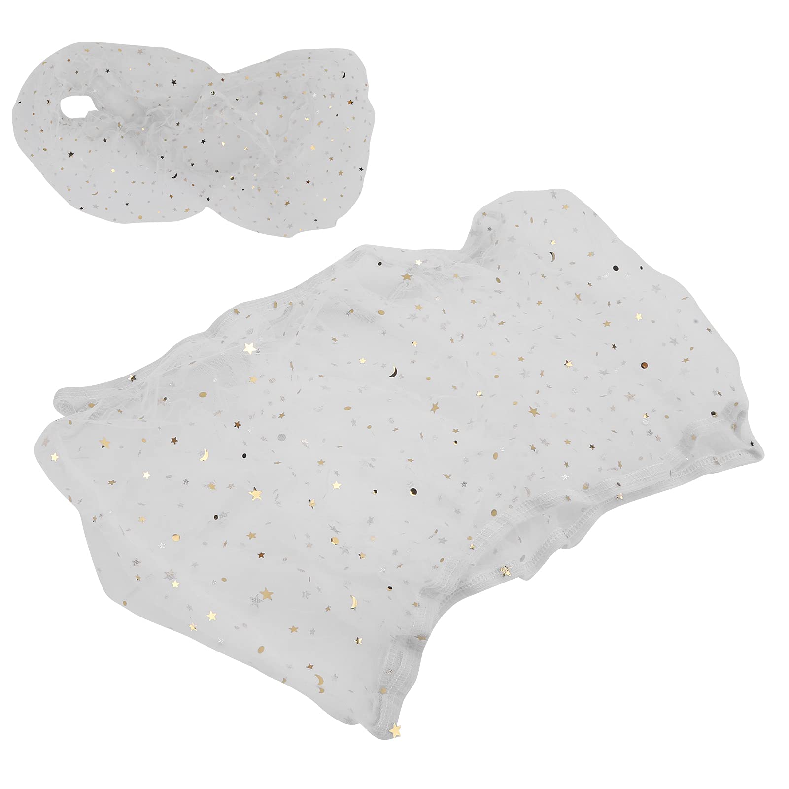 Filet anti-poussière pour cage à oiseaux, accessoires pour cage à oiseaux, housses de cage avec décor étoile et lune (blanc) - 3
