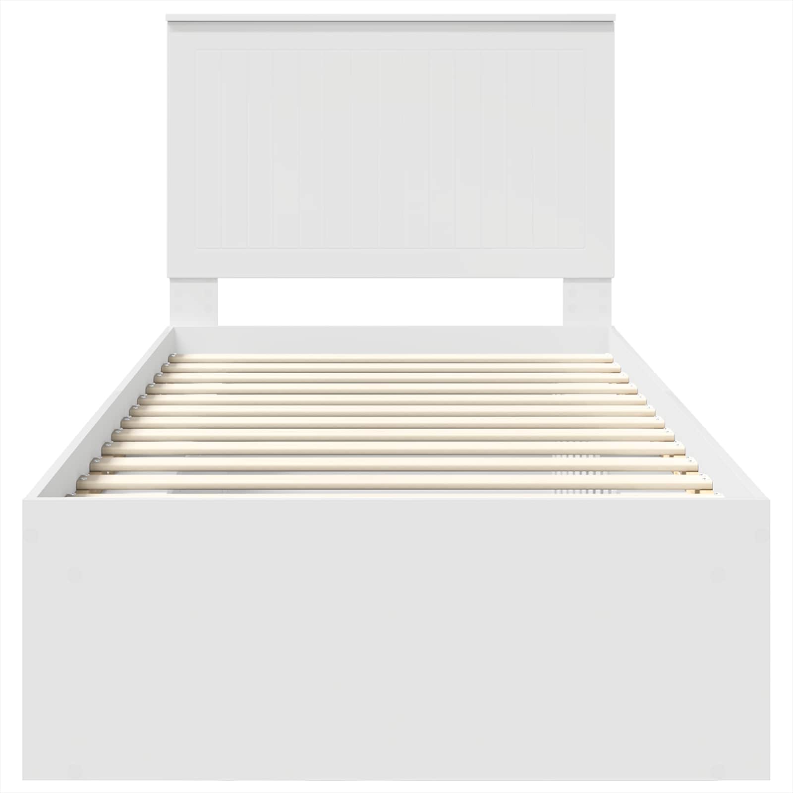 Cadre de lit blanc 90 x 200 cm en bois de pin massif - 7