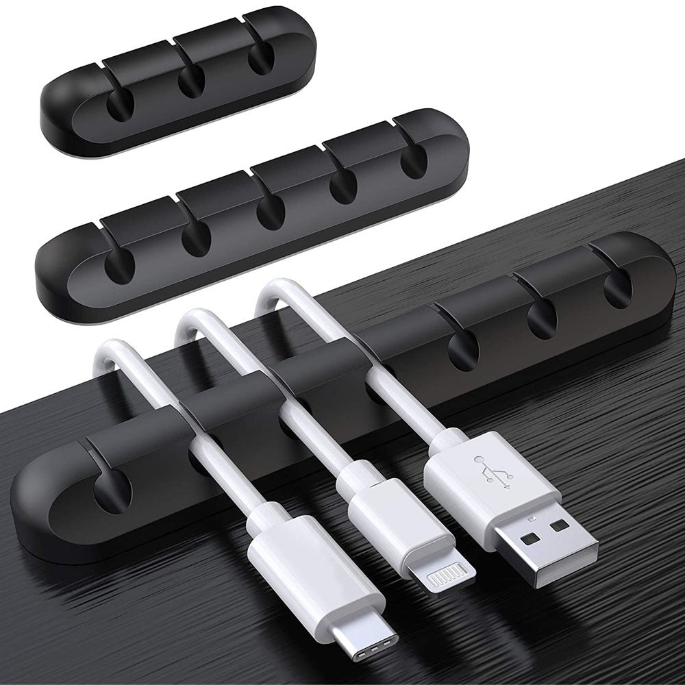 3-pak samoprzylepnych klipsów kablowych – 3 rozmiary – uchwyt na kabel – kabel ładujący USB – odpowiedni do biurka, łóżka i domu