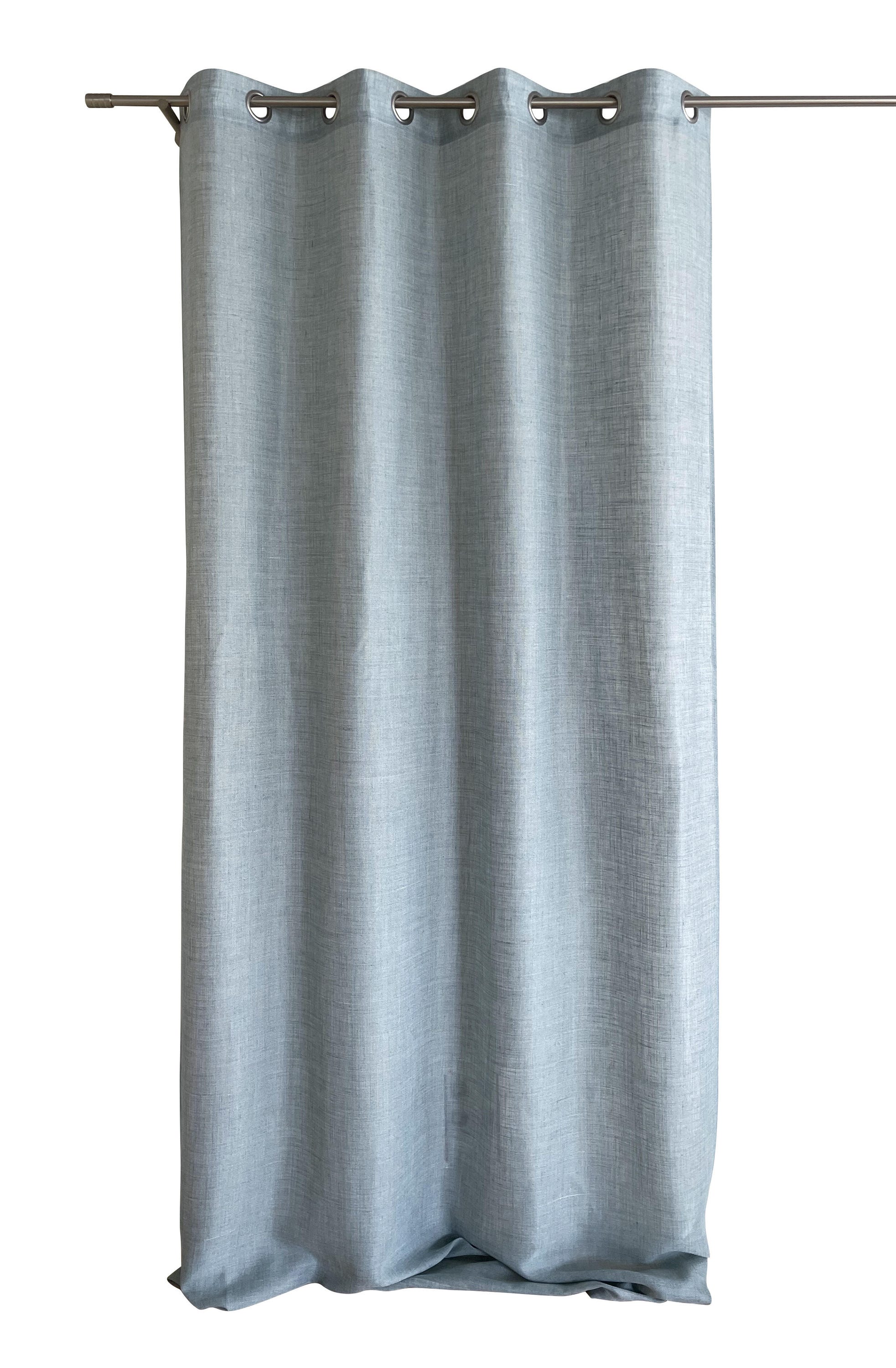 Zasłona z przelotkami Zoe, gładka, niebieska, 140x270cm