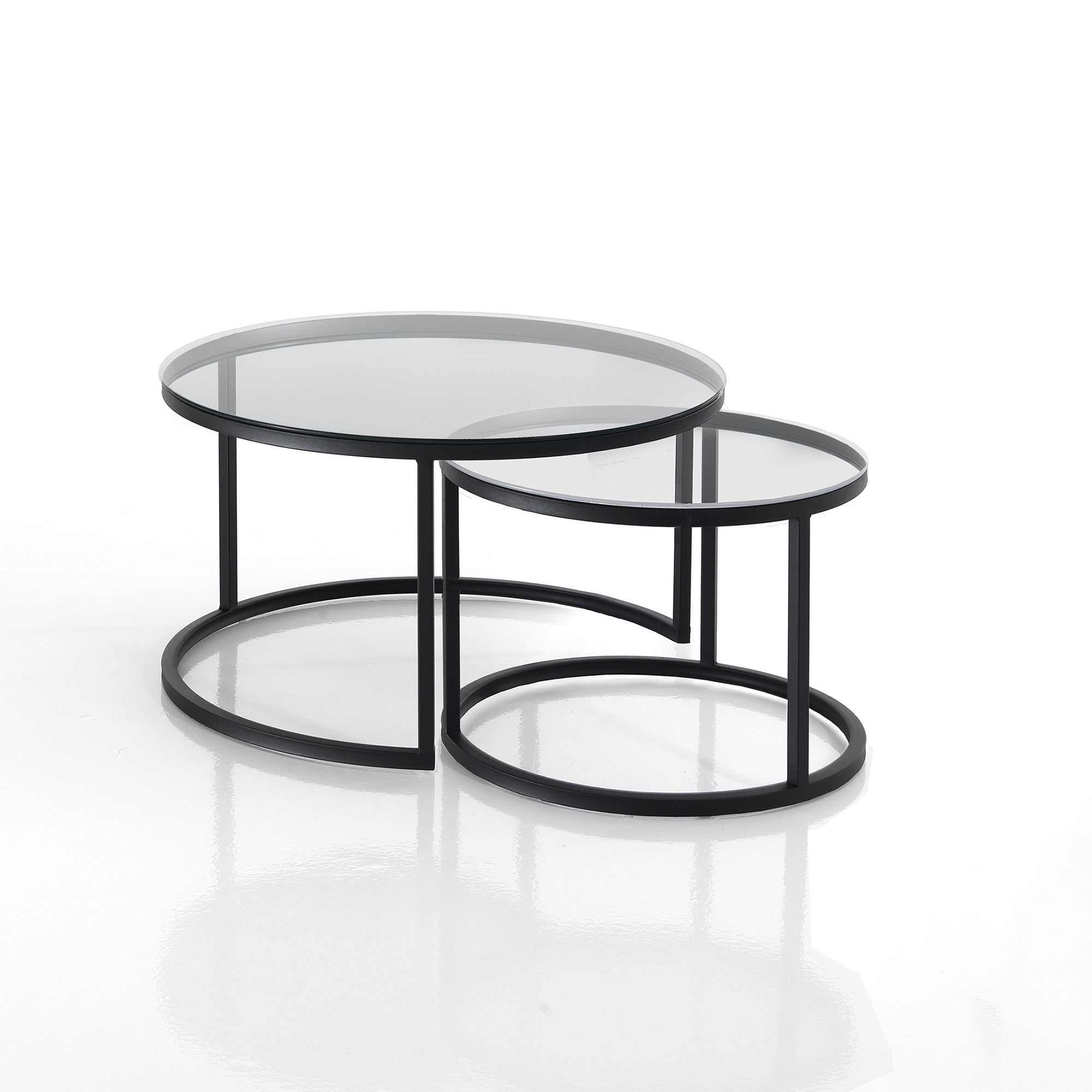 Set di 2 tavolini da salotto Nest 45cm & 40cm Nero | Hübsch