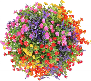 10 Fasci Di Fiori Artificiali Autunnali Per Esterni, Resistenti Ai Raggi UV, Piante Finte In Plastica Per Decorazione Giardino E Casa