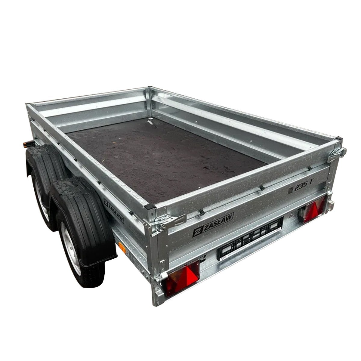 Remorque double essieu en acier 235 cm ridelles avant/arrière ouvrantes 235T - 5