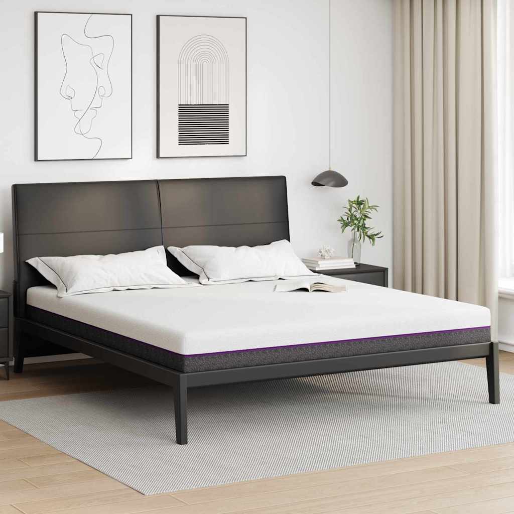 Materac Biały i szary 200 x 200 cm Tkanina żakardowa vidaXL
