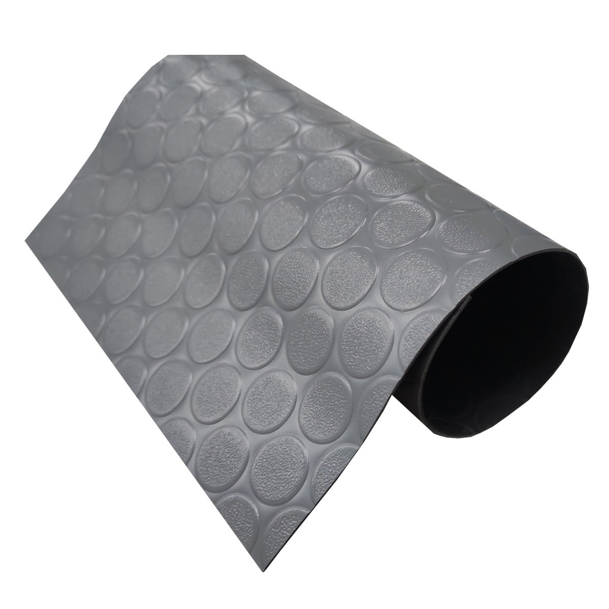 Suelo Goma| Composición 100% Caucho| Suelo Caucho| Suelo PVC| Suelo Protector| Diseño Botones Gris| Grosor 1MM| Medida 140X600CM - 5