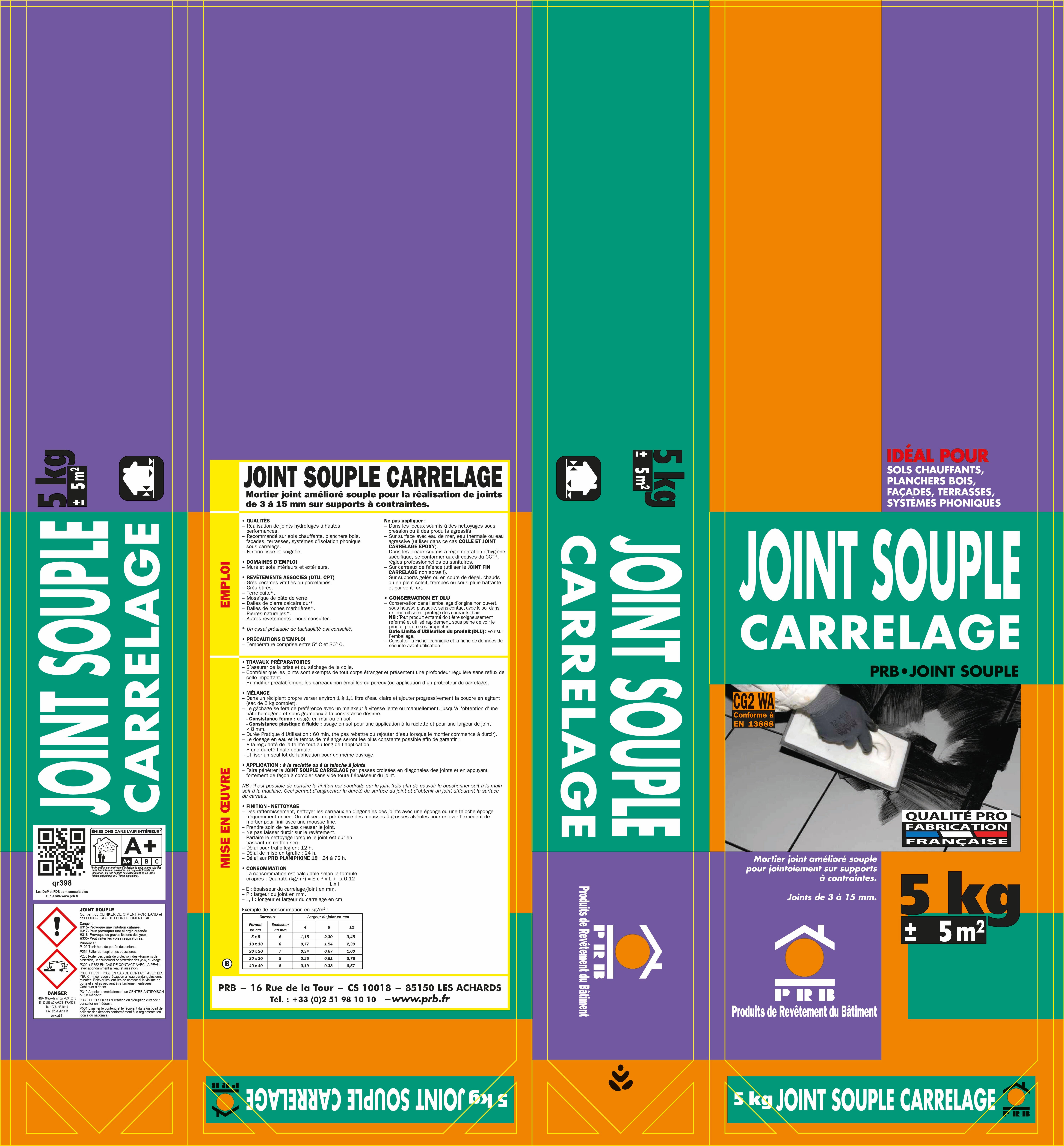 Joint Amélioré Souple Carrelage A74 Beige Tibet 5kg - Joint Haute Performance pour Murs et Sols Intérieur / Extérieur - Finition Durable, Hydrofuge et - 2