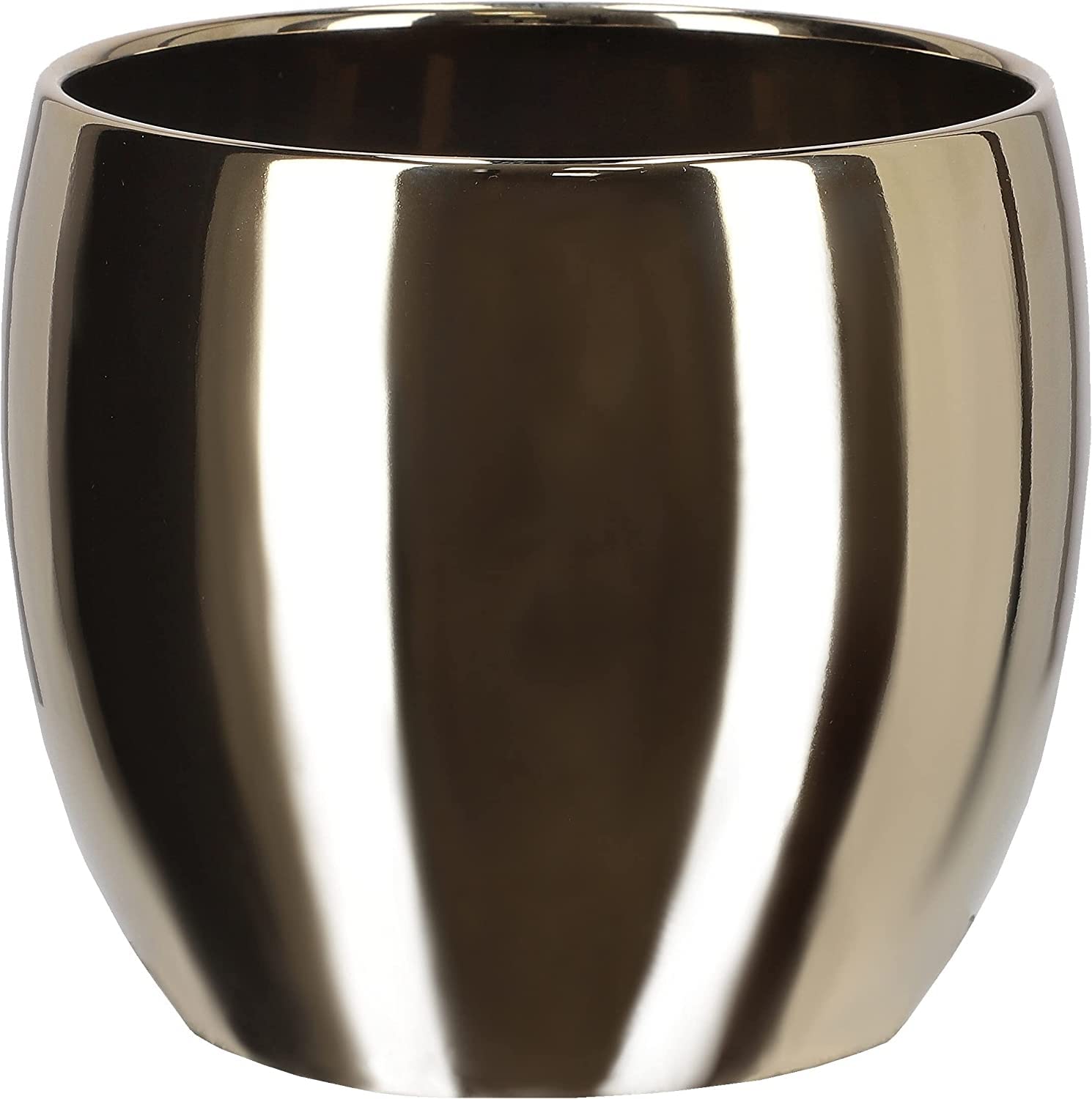 Donica doniczka osłonka 12,5 cm złota ceramika szkliwiona dekoracja glamour - KOTARBAU