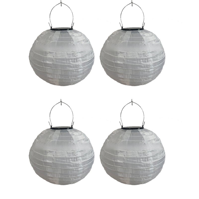 Zewnętrzne lampy solarne, solarne latarnie LED, wiszące solarne latarnie ogrodowe, białe, 4 sztuki