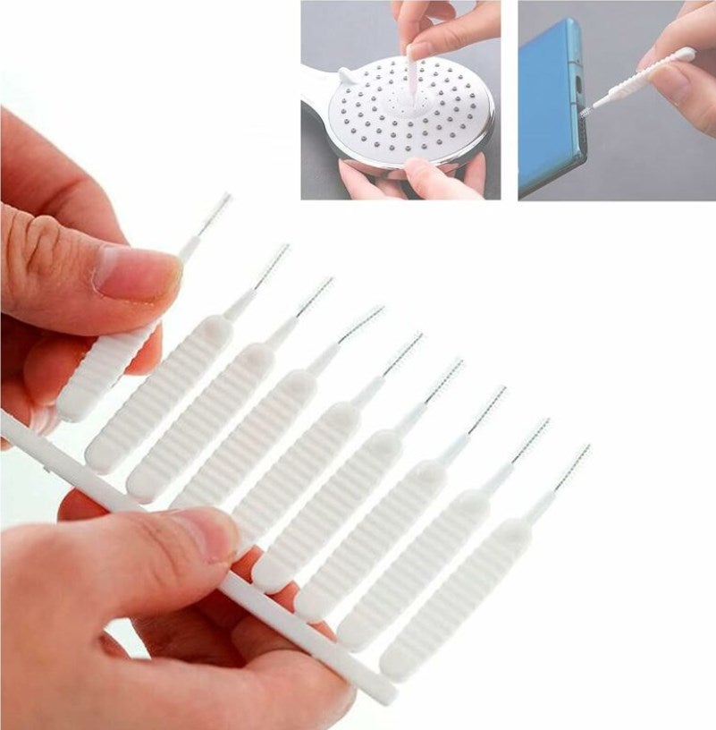 10 szczotek do czyszczenia głowic prysznicowych, miniaturowa szczotka wielofunkcyjna, zapobiegająca zatykaniu, mała szczotka do czyszczenia telefonu.