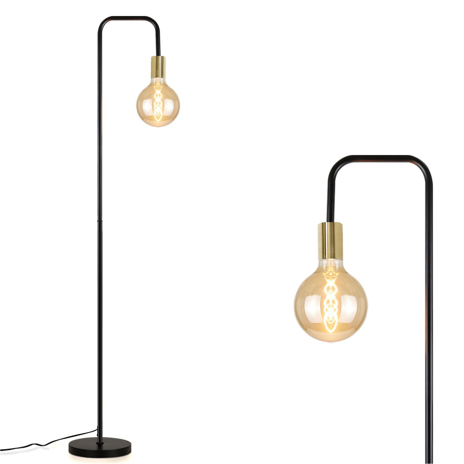 ZMH Vintage Industrial Retro Czarne Lampy Podłogowe z Przełącznikiem Nożnym E27