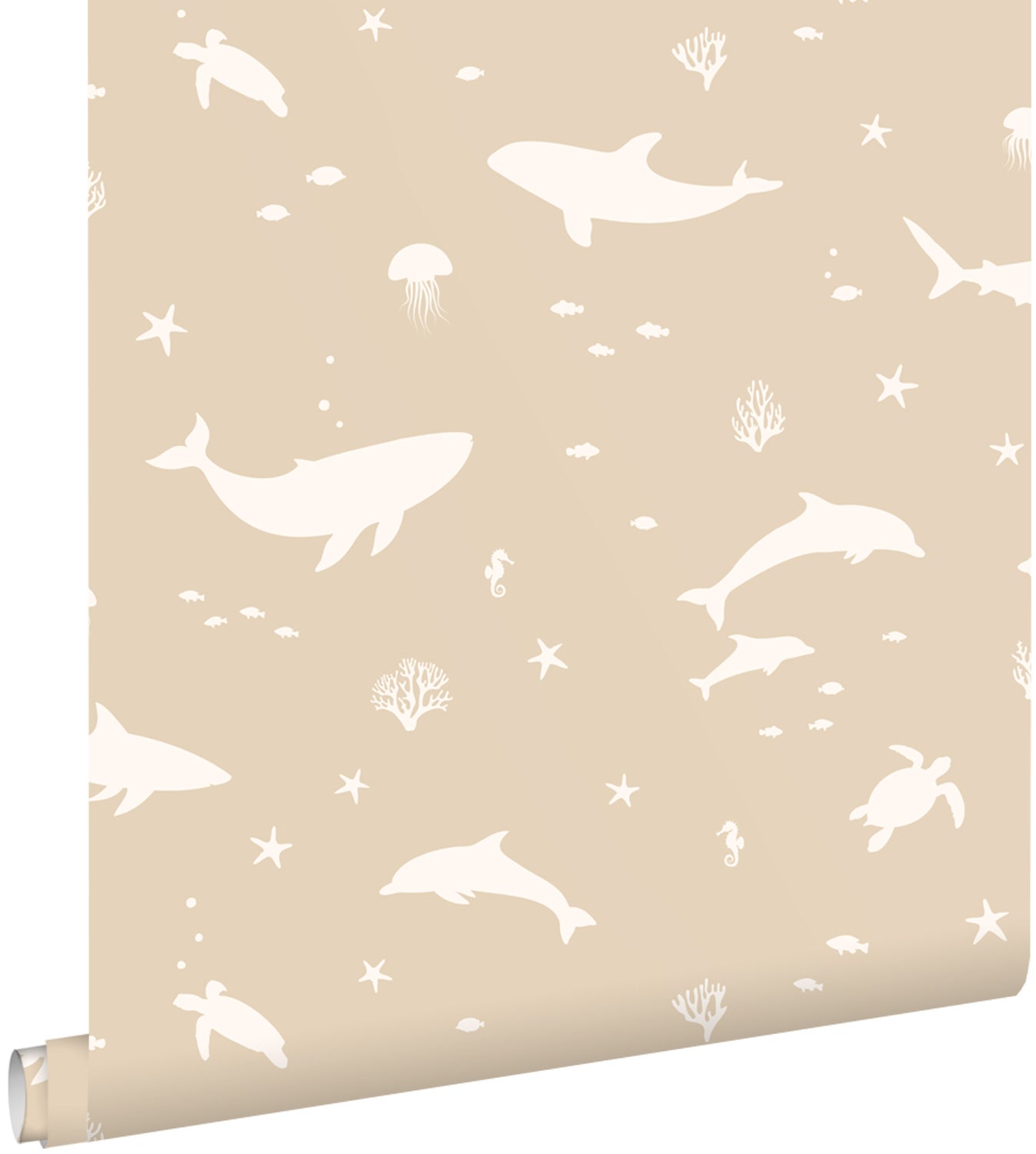 Tapeta podwodny świat beżowym - 50 x 900 cm - ESTAHOME