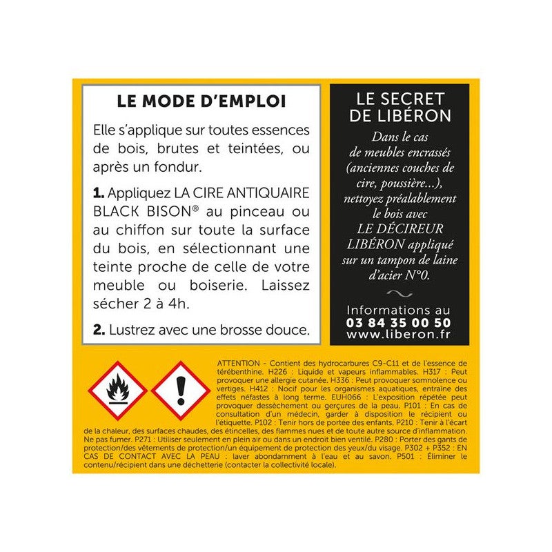 Mobili e oggettistica a cera liquida Antiquaire black bison® LIBERON, rovere moro 0,5 l - 3