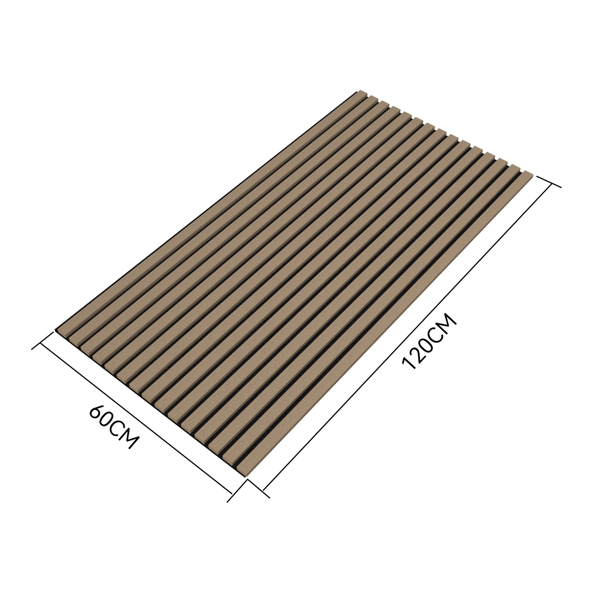 Conjunto de 4 painéis acústicos Vang em MDF e feltro 120 x 60 x 2 cm (2,88 m²,) - nogueira clara [NEU.HOLZ]. - 4