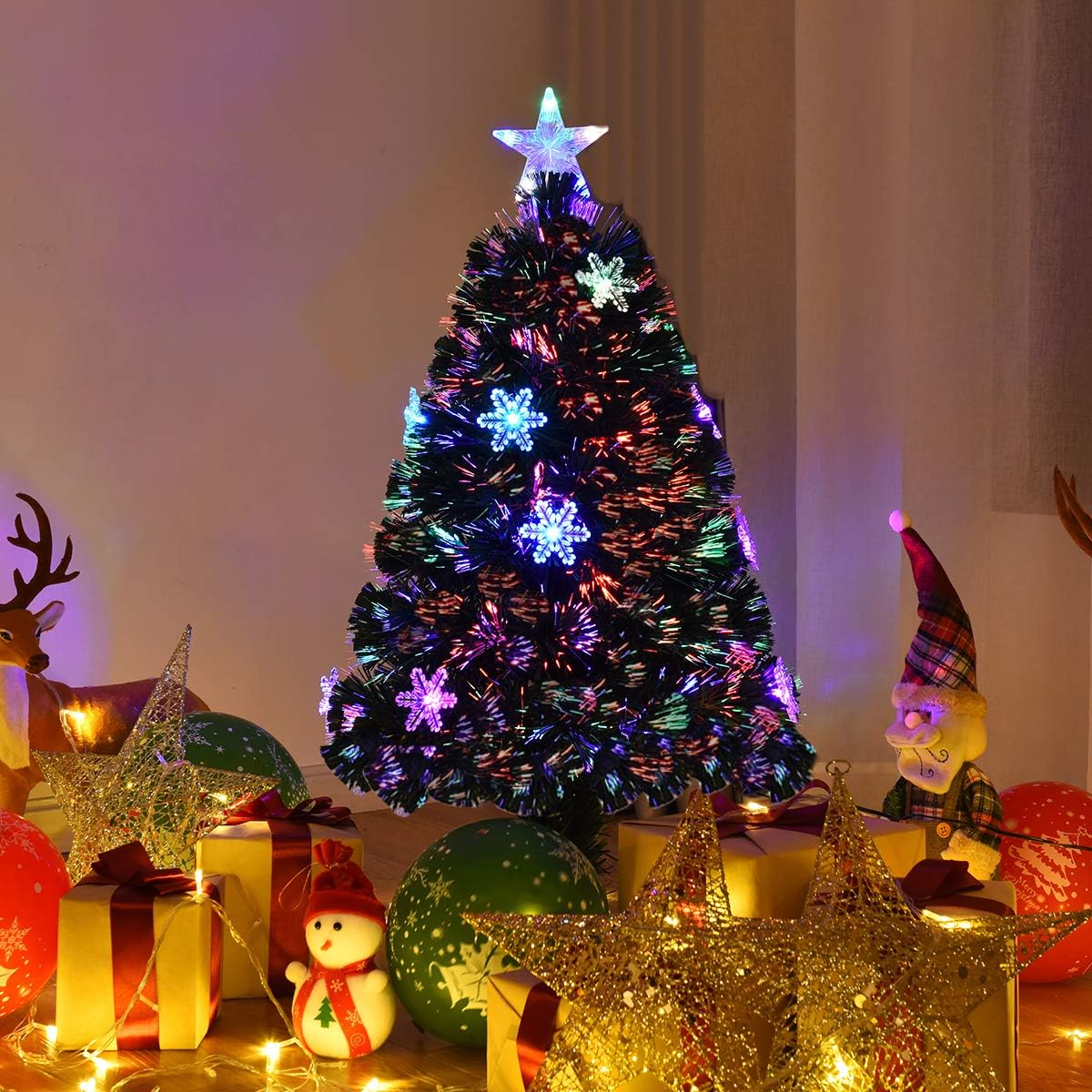 Choinka bożonarodzeniowa Sztuczna choinka bożonarodzeniowa z lampkami LED 120 cm