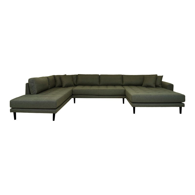 Lido sofa Uprawa prawostronny 4 poduszkami zielony.