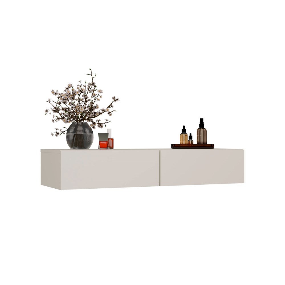 Coiffeuse sans miroir en MDF Beige H. 20 x l. 110 x P. 40 cm - 7